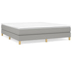 vidaXL California King Light Gray Box Spring Bed Frame - Sturdy Fabric & Wood Construction for Modern Bedrooms