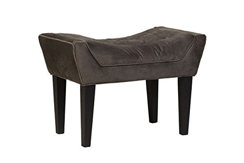 Leffler Home Royce Charcoal Maddie Button Tufted Single Bench, Gray