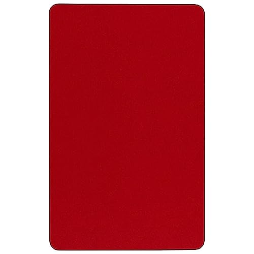 Flash Furniture Wren 30''W x 60''L Rectangular Red Thermal Laminate Activity Table - Height Adjustable Short Legs