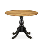 East West Furniture Dst-Nbk-Tp Dublin Kitchen Dining Table - A Round Wooden Table Top With Dropleaf & Pedestal Base, 42X42 Inch, Multi-Color