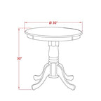 East West Furniture Est-Mbl-Tp Eden Dining Table - A Round Kitchen Table Top With Pedestal Base, 30X30 Inch, Mahogany & Black