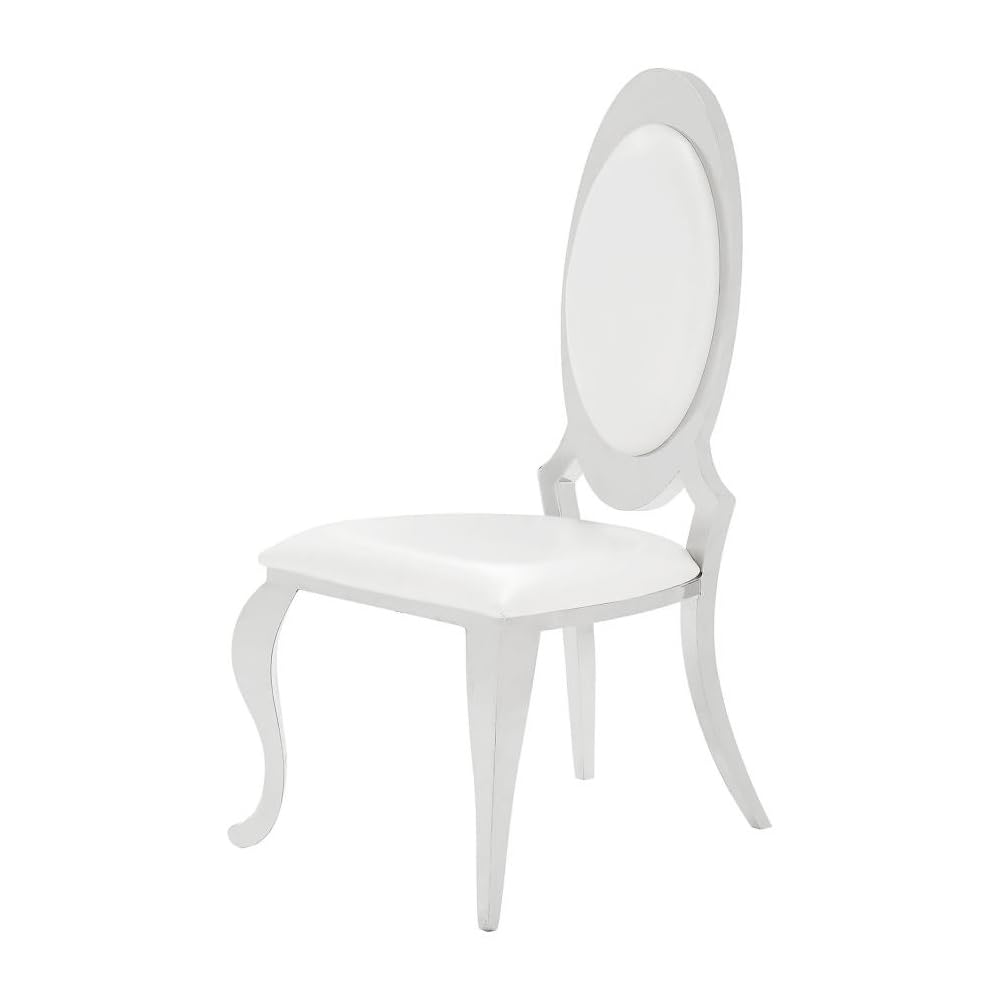 Coaster Home Furnishings Antoine Oval Back Side Chairs Cream and Chrome (Set of 2)