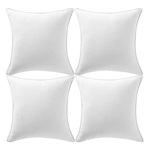 Fancy Homi 4 Packs Pure White Decorative Throw Pillow Covers 18X18 Inch/45X45 Cm, Super Soft Faux Suede Decor Square Pillow Cove