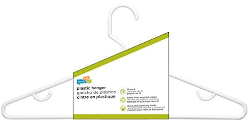 Honey-Can-Do Hng-01523 Recycled Plastic Hangers, White, 15 Count (Pack Of 1)