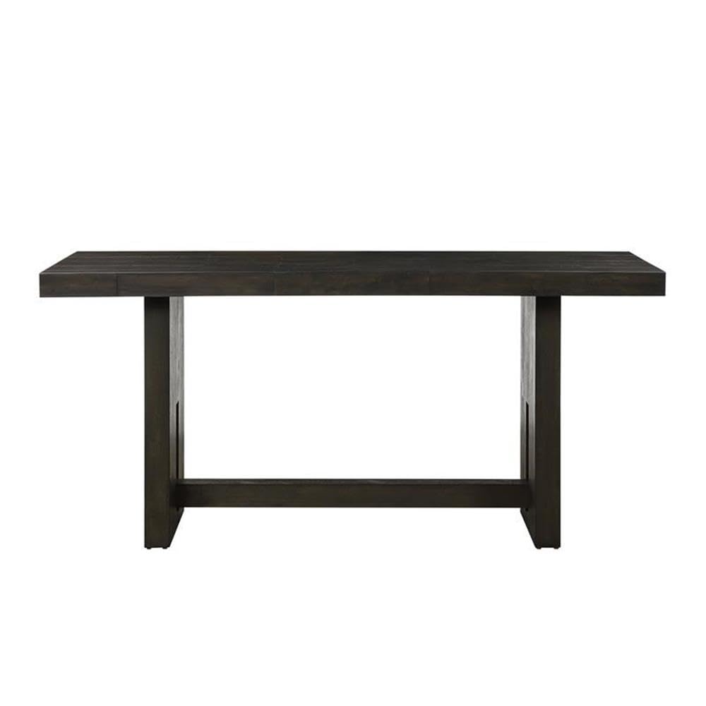 Acme Haddie Rectangular Wooden Trestle Counter Height Table in Distressed Walnut