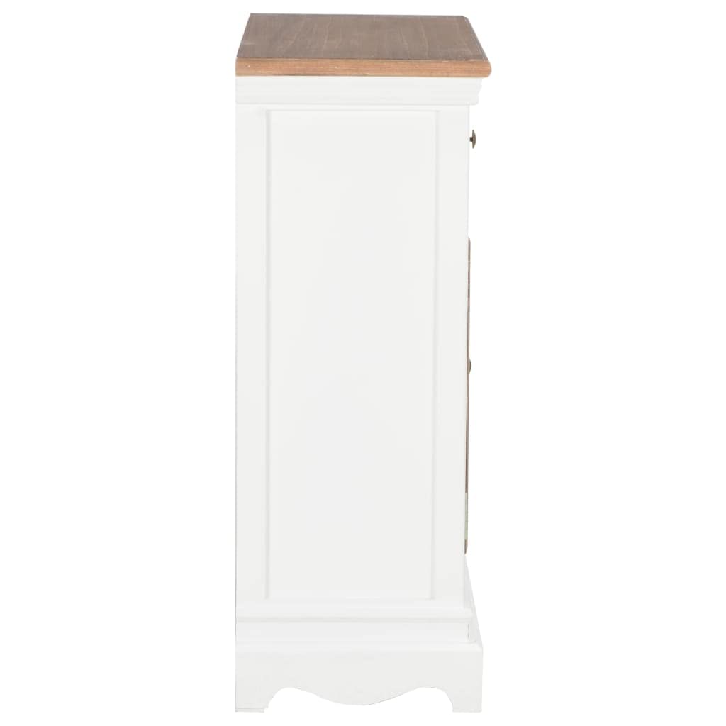 vidaXL Sideboard White 23.6&quot;x11.8&quot;x31.5&quot; Solid Wood