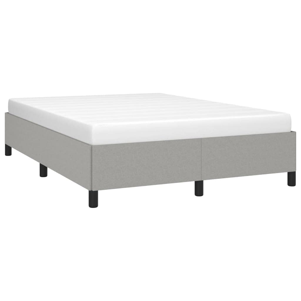 vidaXL Queen Size Bed Frame with Plywood Slats, Platform Bed Frame, Fabric Upholstered Mattress Foundation, No Box Spring Needed & Easy Assembly, Light Gray, Without Mattress