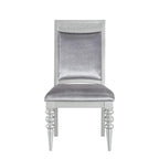 Acme Maverick Fabric Upholstered Side Chair in Platinum Gray Set of 2