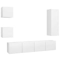 vidaXL TV Cabinet Set 5 Piece Home Living Room Bedroom Furniture HiFi Stereo Cabinet TV Stand Media Unit Entertainment Center Engineered Wood White