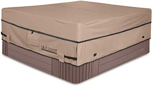 Ultcover Waterproof 600D Polyester Square Hot Tub Cover Outdoor Spa Covers 85 X 85 Inch