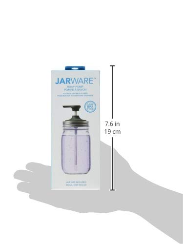 Jarware Soap Pump For Regular Mouth Mason Jars, 6'', Black