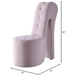 Best Master Furniture Tristram 19" Velvet High Heel Shoe Chair in Pink