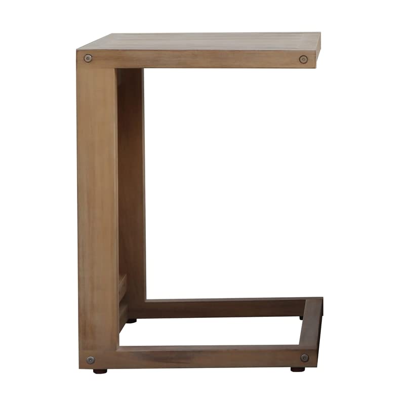Pangea Home Soleil 20x15 Modern Acacia Wood Soleil Side Table in Natural Finish