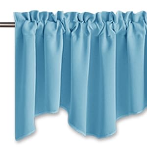 Nicetown Blackout Valance Curtains For Window - Energy Efficient Microfiber 52 Inches By 18 Inches Scalloped Rod Pocket Valance