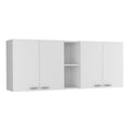 Tuhome Portofino 150 Wall Cabinet, Double Door, Two External Shelves, Two Interior Shelves -White