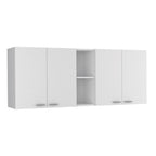 Tuhome Portofino 150 Wall Cabinet, Double Door, Two External Shelves, Two Interior Shelves -White
