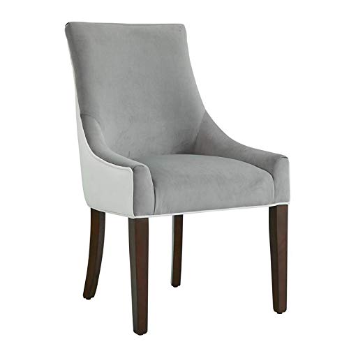 Comfort Pointe Jolie Smoke Gray And White Fabric Upholstered Dining Chair
