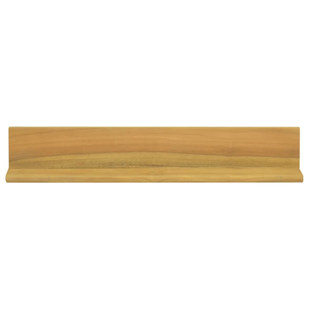 vidaXL Solid Teak Wood Wall Shelves Set of 2-23.6&quot;x3.9&quot;x3.9&quot; - Weather Resistant, Easy Installation, Natural Wood Grain Finish