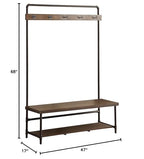 Coaster Home Furnishings Hall Tree, Coffee/Black Entryway Organizer, Stylish Storage Solution, Model 902921