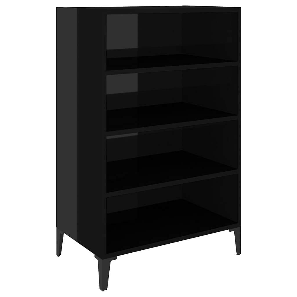 vidaXL Sideboard High Gloss Black 22.4&quot;x13.8&quot;x35.4&quot; Chipboard