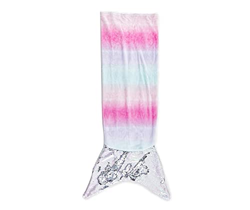 Heritage Kids Royal Plush Wearable Mermaid Tail Sequin Throw Blanket, Ombre Rainbow, 18''x52'' (K630917)