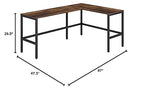 LYS SOHO L-Shape Metal Frame Desk - 67" x 47.3" x 29.5"