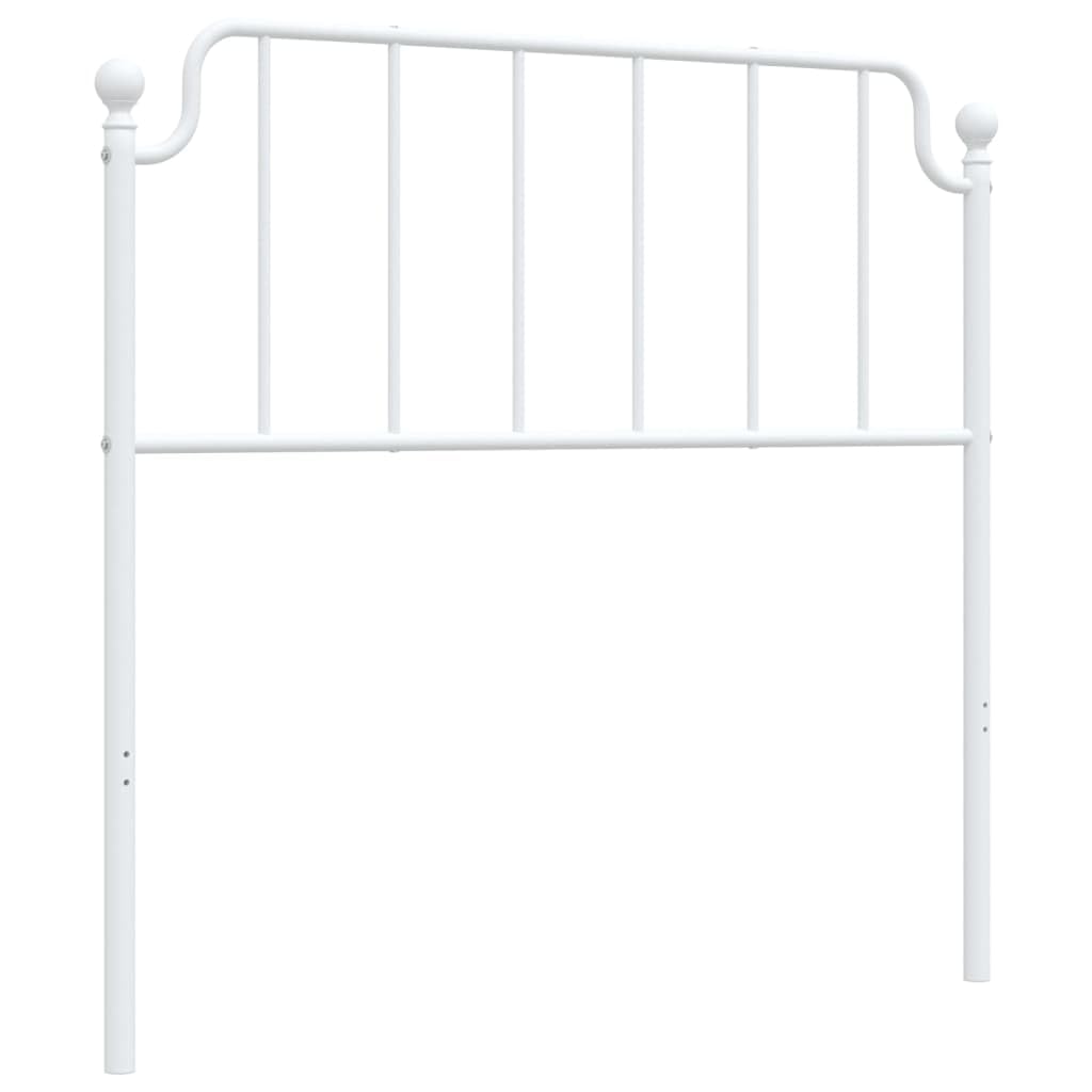 vidaXL Metal Headboard - Classic White Design, Sturdy and Supportive for Bed Frame, Compatible with 39.4 Mattress, Easy Assembly