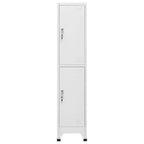 Vidaxl Industrial Style Steel Locker Cabinet With 2 Compartments, Secure Storage For Changing Rooms, Easy To Clean, Gray - Perfect For Organized Environment