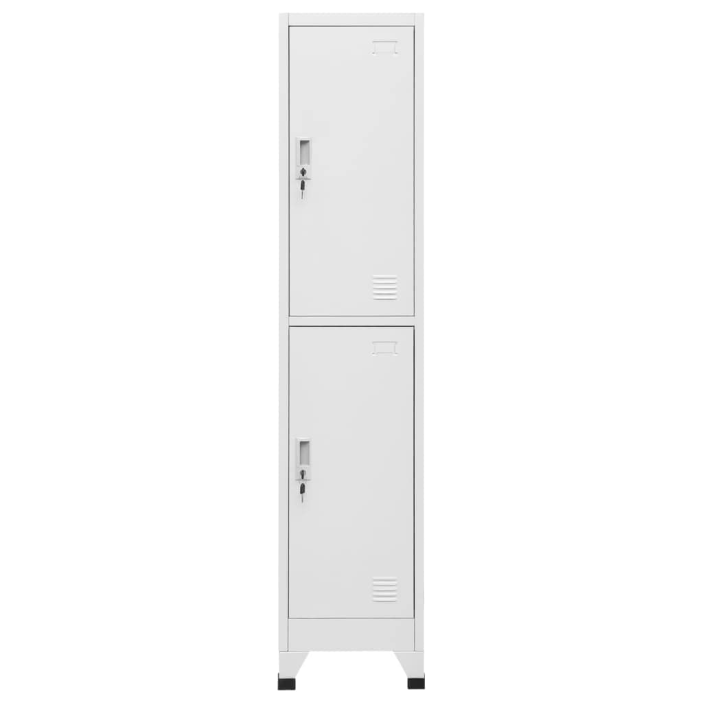 Vidaxl Industrial Style Steel Locker Cabinet With 2 Compartments, Secure Storage For Changing Rooms, Easy To Clean, Gray - Perfect For Organized Environment
