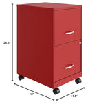 Lorell Lys Soho File/File Mobile File Cabinet, Red