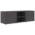 vidaXL Engineered Wood TV Stand - Gray Scandinavian Style Television Cabinet with Two Doors and Compartments - Easy to Assemble - 47.2"x13.4"x14.6"