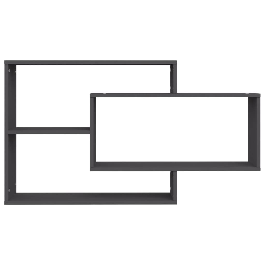 vidaXL Wall Shelves Bedroom Hallway Living Room Office Indoor Hanging Display Storage Wall Side Cabinet Furniture Gray Engineered Wood
