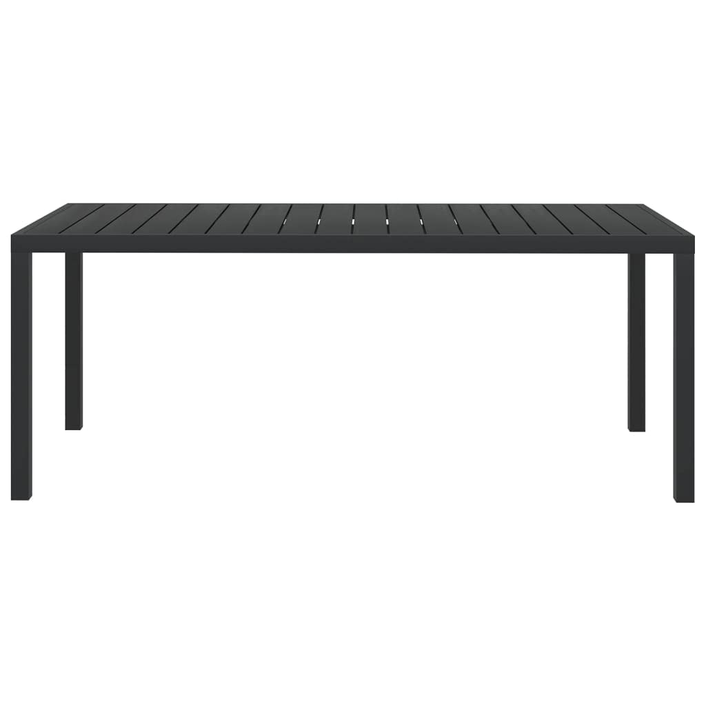 vidaXL Patio Dining Table WPC Aluminum 72.8&quot; Black Industrial Garden Outdoor