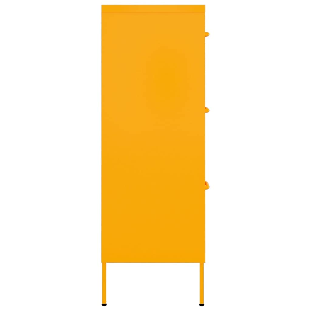 Furniking Drawer Cabinet Mustard Yellow 31.5"x13.8"x40" Steel