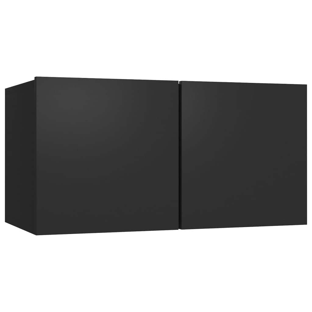 vidaXL TV Cabinet Set 5 Piece Home Living Room Furniture TV Stand HiFi Stereo Cabinet Media Unit Entertainment Center Black Engineered Wood