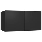 vidaXL TV Cabinet Set 5 Piece Home Living Room Furniture TV Stand HiFi Stereo Cabinet Media Unit Entertainment Center Black Engineered Wood