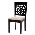 Baxton Studio Aiden Modern Beige Fabric and Dark Brown Finished Wood 5-Piece Dining Set