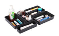 Seajas Drawer Organizer Set Of 8, Divider/Separator Black Plastic Trays For Flatware, Cutlery & Desk Storage For Household, Kitc