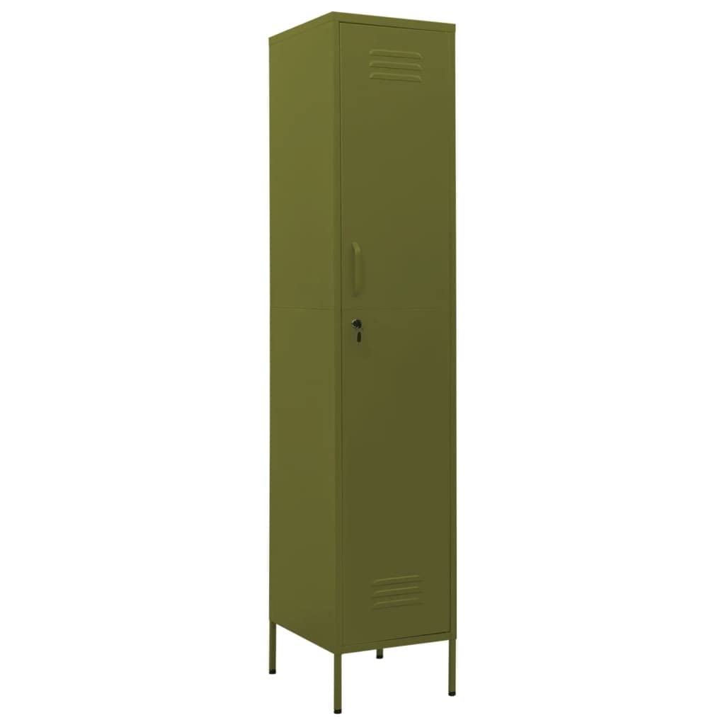 Vidaxl Locker Cabinet Olive Green 13.8"X18.1"X70.9" Steel