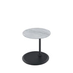 Lilola Home Orbit End Table with Height Adjustable Gray Marble Textured Glass Top