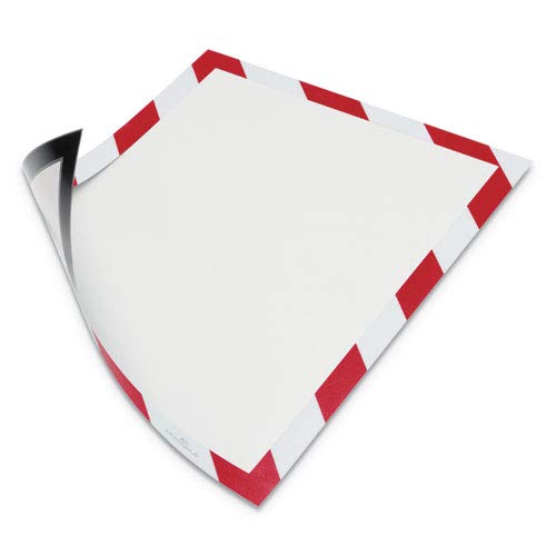 Durable Office Products Dbl4772132 8.5 X 11 In. Duraframe Security Magnetic Sign Holder, Red & White - Pack Of 2