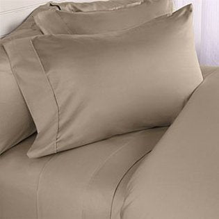 800 Thread Count Four (4) Piece Olympic Queen Size Taupe Solid Bed Sheet Set, 100% Egyptian Cotton, Premium Hotel Quality