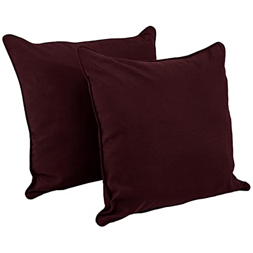 Blazing Needles Corded Twill Floor Pillows (Set of 2), 25&quot;, Burgundy