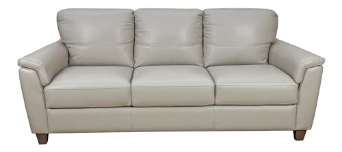 Acme Pacific Palisades Upholstery Pillow Top Arm Sofa in Beige Leather