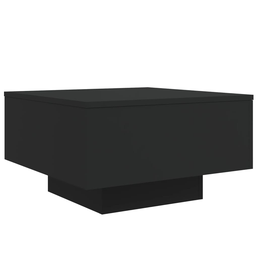 vidaXL Square Coffee Table - Black Engineered Wood, Modern Side Table for Living Room, Lounge - 21.7x21.7x12.2, 836568