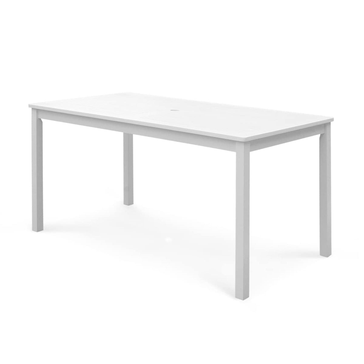 HomeRoots White Painted Acacia White Dining Table with Straight Legs