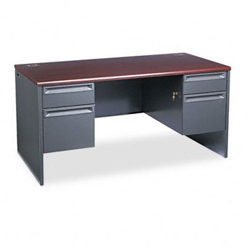 Hon 38000 Series Double Pedestal Desk Desk,60X30,Dbl Ped,My/Ccl (Pack Of2)