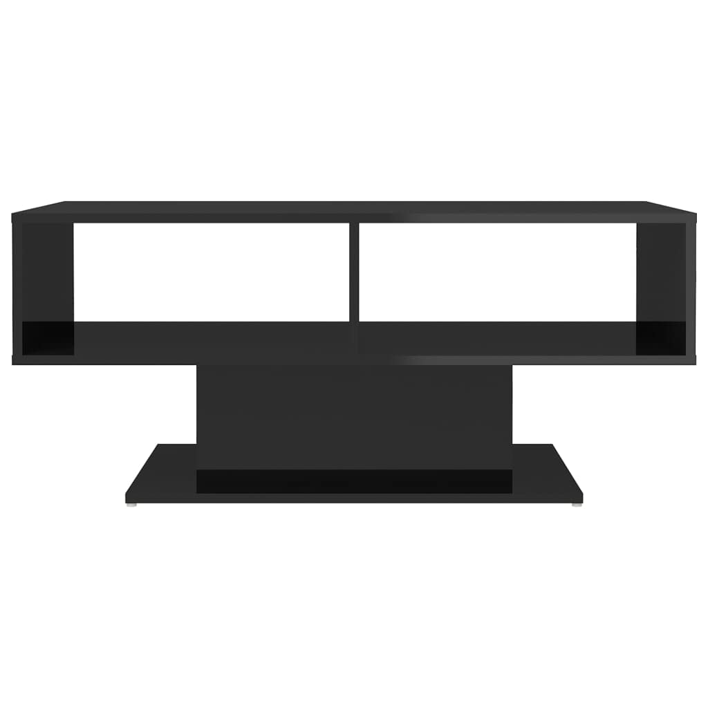 vidaXL Coffee Table High Gloss Black 40.7"x19.7"x17.5" Engineered Wood