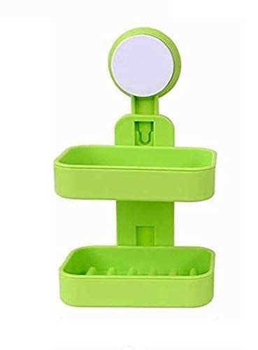 KPS Double Layer Soap Stand/Holder/Wall Soap Box  Strong Suction Cup Vacuum Bathroom Dispenser Tray for Kitchen/Bathroom (Multi
