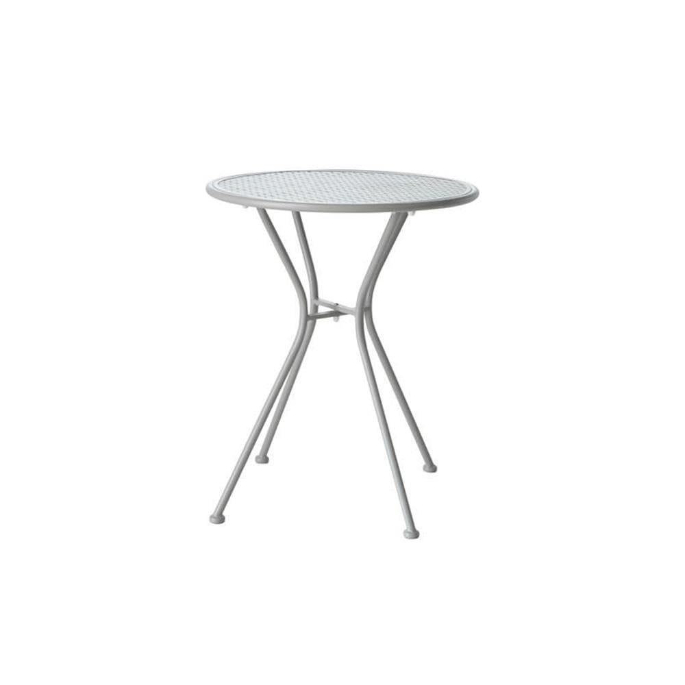 Alfresco Home 26-3015 Martini 3 Piece Greyhound Finish With 23.75" Round Table And 2 Stackable Chairs Bistro Dining Set